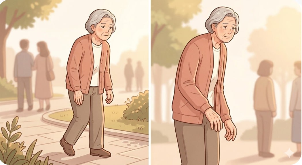 파킨슨병 보행 변화 비교